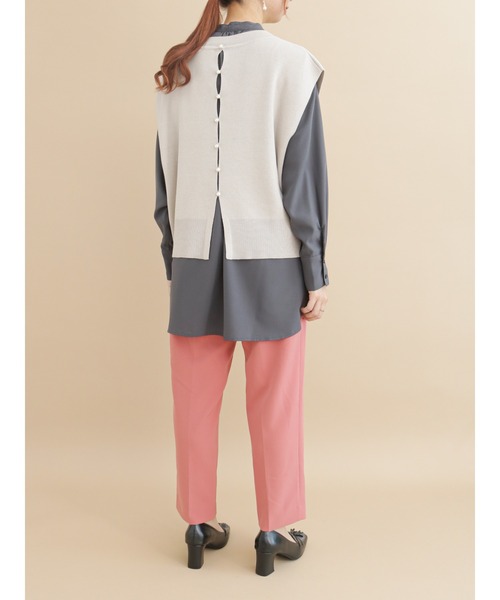 Te chichi（テチチ）の「ベルト付ハイウエストテーパードパンツ（その他パンツ・レディース・グリーン/チャコール/ピンク・MEDIUM/SMALL）」の6枚目の写真