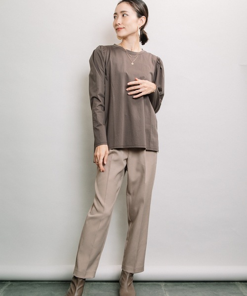 ELVENCE DEUX(エルベンスドゥ)の「シルケットカタギャザーPO(Tシャツ/カットソー・レディース・ブラウン/チャコールグレー/グレー系その他・FREE)」の20枚目の写真