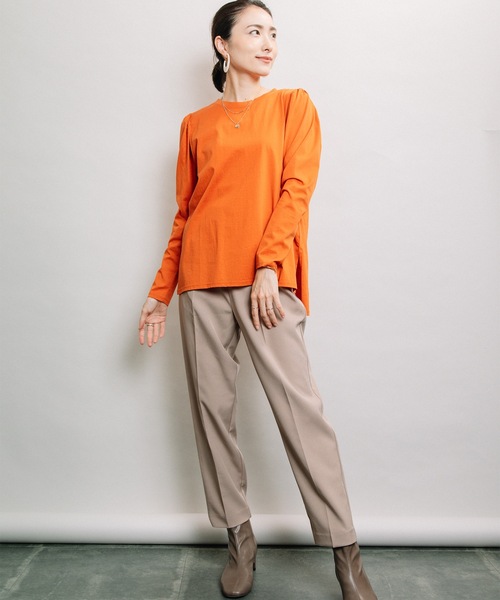 ELVENCE DEUX(エルベンスドゥ)の「シルケットカタギャザーPO(Tシャツ/カットソー・レディース・ブラウン/チャコールグレー/グレー系その他・FREE)」の16枚目の写真