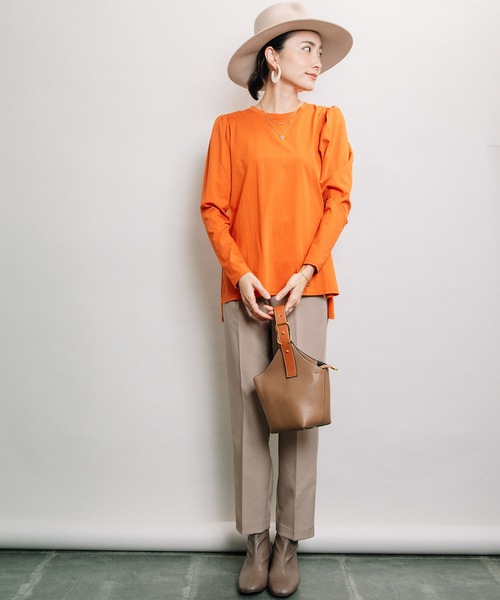 ELVENCE DEUX(エルベンスドゥ)の「シルケットカタギャザーPO(Tシャツ/カットソー・レディース・ブラウン/チャコールグレー/グレー系その他・FREE)」の14枚目の写真