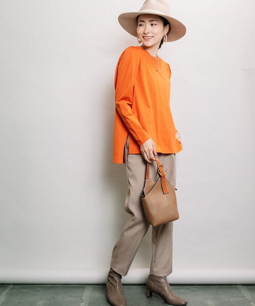 ELVENCE DEUX(エルベンスドゥ)の「シルケットカタギャザーPO(Tシャツ/カットソー・レディース・ブラウン/チャコールグレー/グレー系その他・FREE)」の13枚目の写真