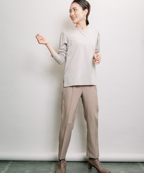 ELVENCE DEUX(エルベンスドゥ)の「シルケットカタギャザーPO(Tシャツ/カットソー・レディース・ブラウン/チャコールグレー/グレー系その他・FREE)」の6枚目の写真