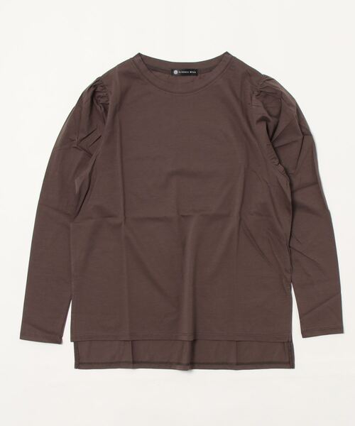 ELVENCE DEUX(エルベンスドゥ)の「シルケットカタギャザーPO(Tシャツ/カットソー・レディース・ブラウン/チャコールグレー/グレー系その他・FREE)」の9枚目の写真