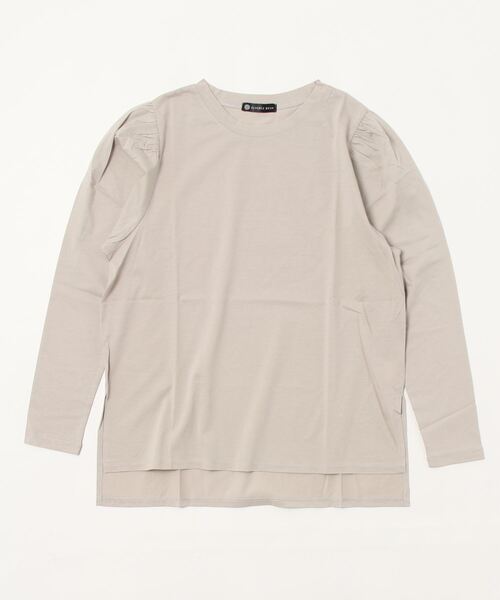 ELVENCE DEUX(エルベンスドゥ)の「シルケットカタギャザーPO(Tシャツ/カットソー・レディース・ブラウン/チャコールグレー/グレー系その他・FREE)」の11枚目の写真