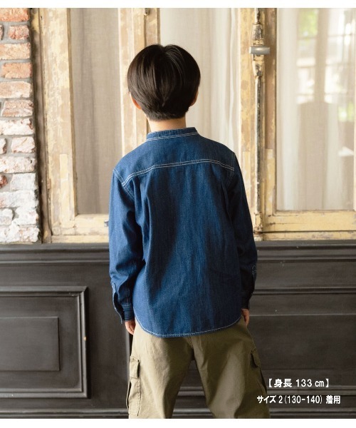 RUGGEDWORKS（ラゲッドワークス）の「DENIM SHIRT（シャツ/ブラウス・キッズ・ネイビー/ブルー・01/02/03/04）」の3枚目の写真
