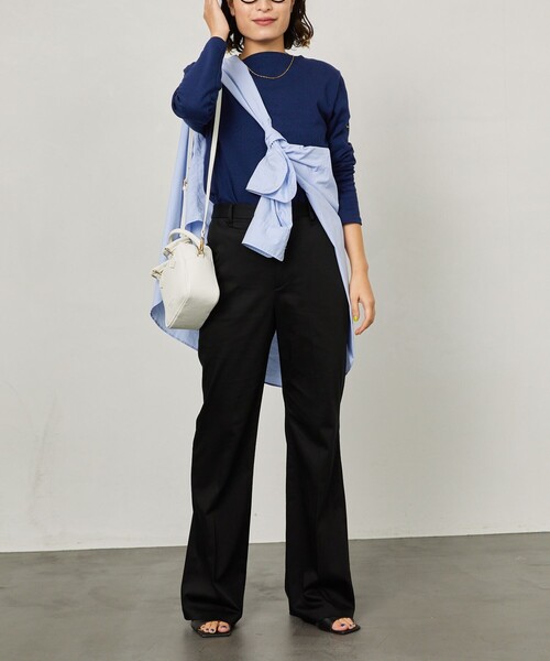 Aresense（アーセンス）の「Aresense/アーセンス サテンフレアパンツ（その他パンツ・レディース・ブラック/ベージュ/グレー・38/36）」の6枚目の写真