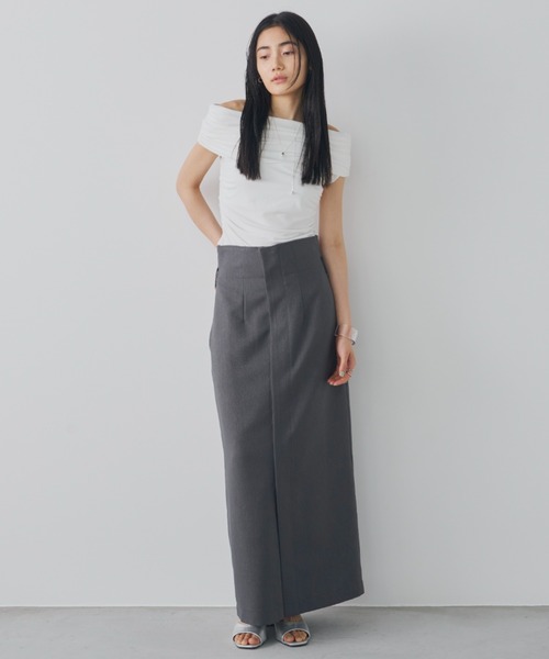 EXCENTRIQUEハイウエストスカート セットアップ対応 】ハイウエストバックスリットロング