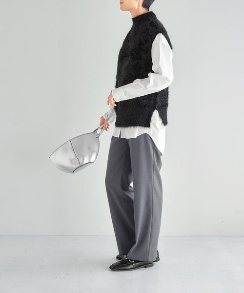 STYLE DELI(スタイルデリ)の「ふわふわシャギーハイネックベスト(ベスト・レディース・ブラック/ブラウン系・FREE)」の10枚目の写真