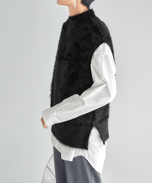 STYLE DELI(スタイルデリ)の「ふわふわシャギーハイネックベスト(ベスト・レディース・ブラック/ブラウン系・FREE)」の11枚目の写真