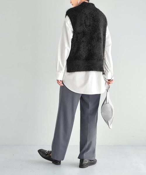 STYLE DELI(スタイルデリ)の「ふわふわシャギーハイネックベスト(ベスト・レディース・ブラック/ブラウン系・FREE)」の12枚目の写真