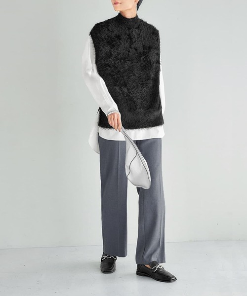 STYLE DELI(スタイルデリ)の「ふわふわシャギーハイネックベスト(ベスト・レディース・ブラック/ブラウン系・FREE)」の15枚目の写真