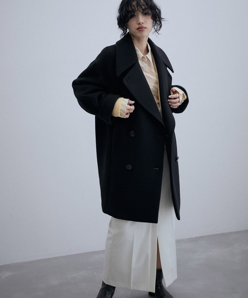アダムエロペ完売品ビッグラペルコート未使用に近い美品ウール秋冬