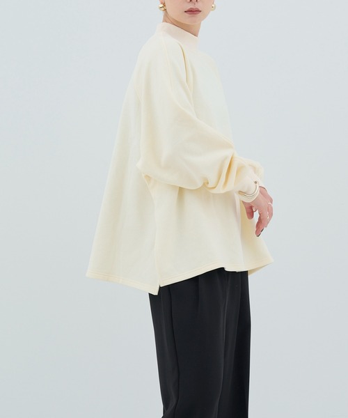 HANNE（アン）の「【by kumika】モックネックラグランスウェット（スウェット・レディース・アイボリー/グレー・フリー）」の14枚目の写真