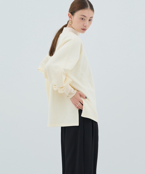 HANNE（アン）の「【by kumika】モックネックラグランスウェット（スウェット・レディース・アイボリー/グレー・フリー）」の10枚目の写真