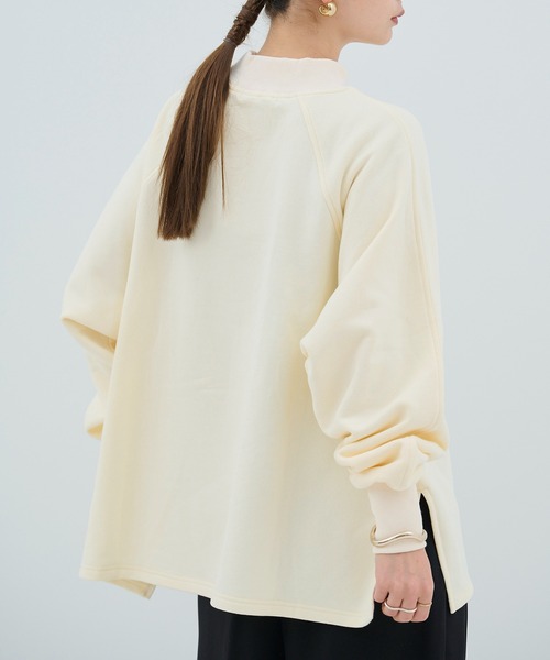 HANNE（アン）の「【by kumika】モックネックラグランスウェット（スウェット・レディース・アイボリー/グレー・フリー）」の13枚目の写真