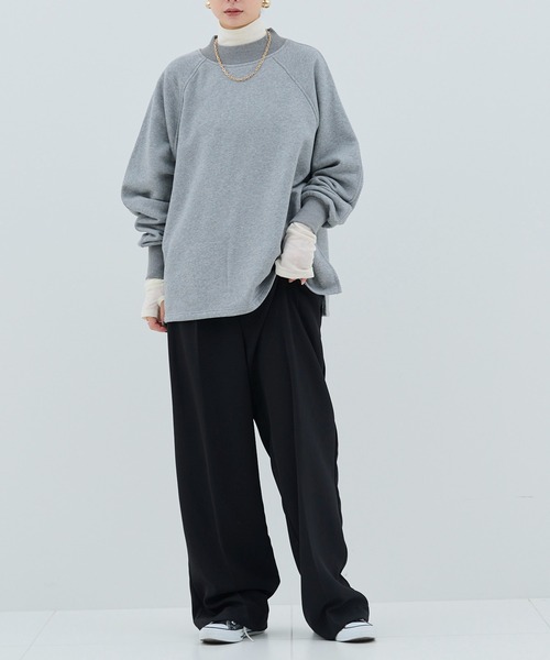 HANNE（アン）の「【by kumika】モックネックラグランスウェット（スウェット・レディース・アイボリー/グレー・フリー）」の9枚目の写真