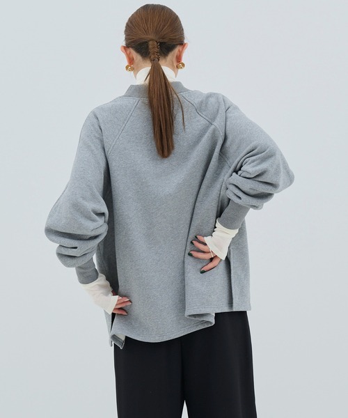 HANNE（アン）の「【by kumika】モックネックラグランスウェット（スウェット・レディース・アイボリー/グレー・フリー）」の4枚目の写真