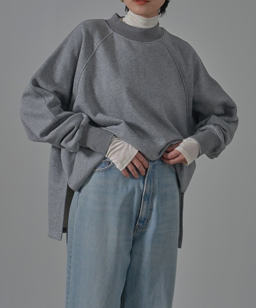 HANNE（アン）の「【by kumika】モックネックラグランスウェット（スウェット・レディース・アイボリー/グレー・フリー）」の22枚目の写真