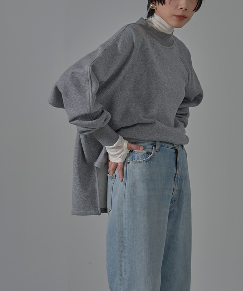 HANNE（アン）の「【by kumika】モックネックラグランスウェット（スウェット・レディース・アイボリー/グレー・フリー）」の20枚目の写真