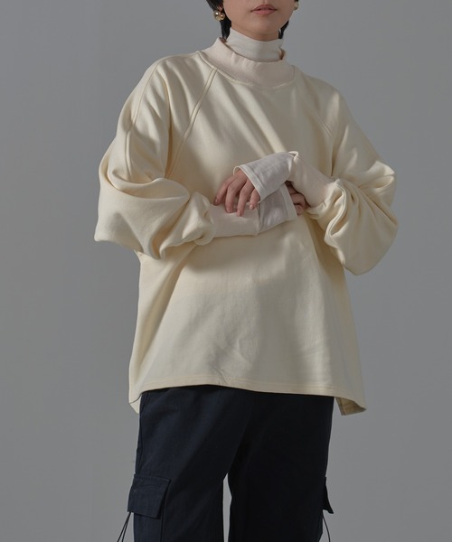 HANNE（アン）の「【by kumika】モックネックラグランスウェット（スウェット・レディース・アイボリー/グレー・フリー）」の16枚目の写真