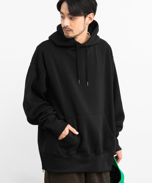 coca（coca）（コカ）の「メンズ　ふわり～サイドジップフーディー（パーカー・メンズ・ブラック/ライトブルー/グレー・M/L）」の2枚目の写真