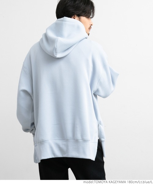 coca（coca）（コカ）の「メンズ　ふわり～サイドジップフーディー（パーカー・メンズ・ブラック/ライトブルー/グレー・M/L）」の15枚目の写真