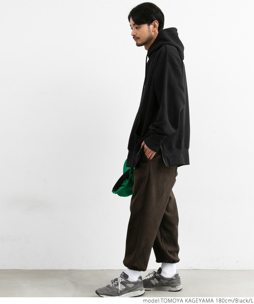 coca（coca）（コカ）の「メンズ　ふわり～サイドジップフーディー（パーカー・メンズ・ブラック/ライトブルー/グレー・M/L）」の7枚目の写真