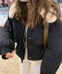 Jewelobe（ジュエローブ）の「2wayボアカラー中綿キルティングブルゾン（ダウンジャケット/コート）」