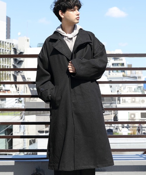 ８(eight)（エイト）の「スタンドロングコート（トレンチコート・メンズ・その他/グレイッシュベージュ/ブラック/グレー系その他・LARGE/MEDIUM）」の2枚目の写真