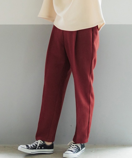 coca（coca）（コカ）の「ポリネルツイルテーパードパンツ（スラックス・レディース・イエロー/ワイン/ブラック/ターコイズブルー・M/L）」の4枚目の写真