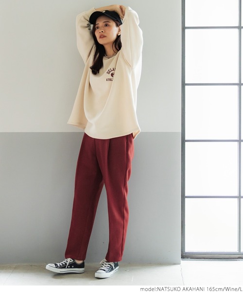 coca（coca）（コカ）の「ポリネルツイルテーパードパンツ（スラックス・レディース・イエロー/ワイン/ブラック/ターコイズブルー・M/L）」の11枚目の写真