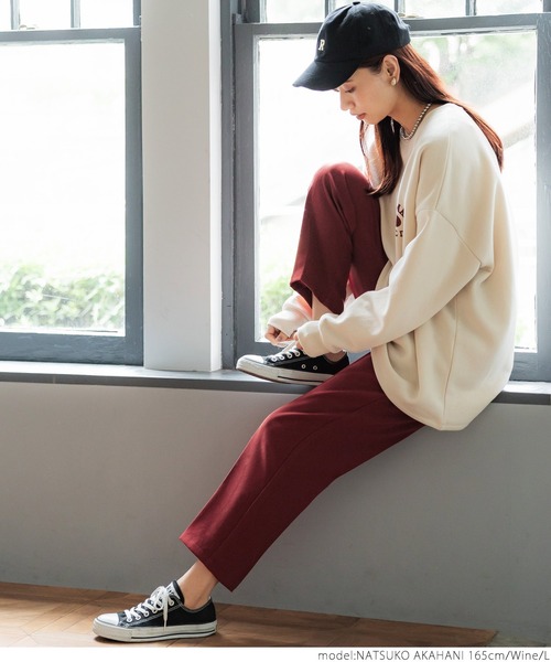 coca（coca）（コカ）の「ポリネルツイルテーパードパンツ（スラックス・レディース・イエロー/ワイン/ブラック/ターコイズブルー・M/L）」の8枚目の写真