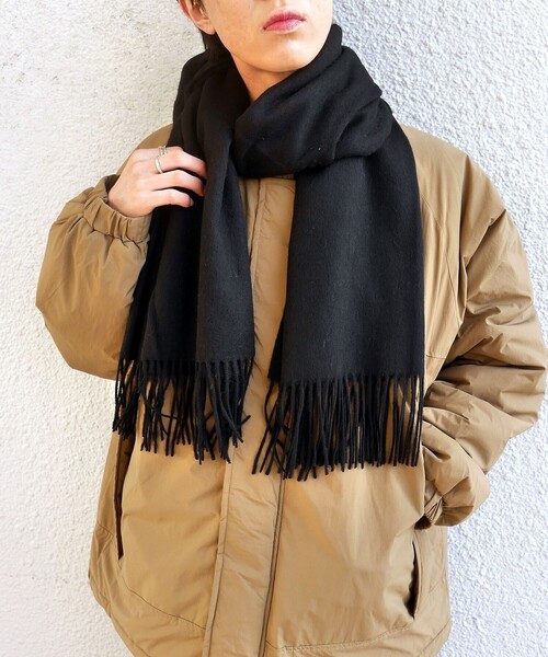 SHIPS any(シップス エニィ)の「SHIPS any: 無地 ウール ストール 22FW◇(ストール/ショール・メンズ・ブラック/ライトグレー/ネイビー・ONE SIZE)」の1枚目の写真