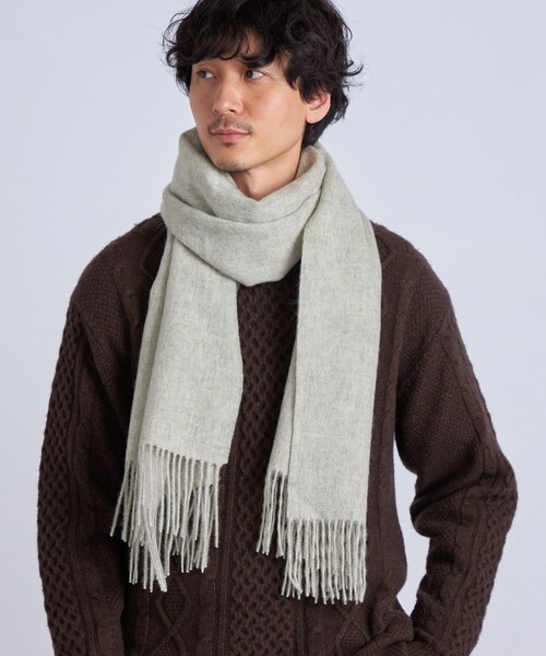 SHIPS any(シップス エニィ)の「SHIPS any: 無地 ウール ストール 22FW◇(ストール/ショール・メンズ・ブラック/ライトグレー/ネイビー・ONE SIZE)」の5枚目の写真