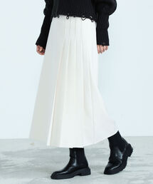 アシメプリーツミディ丈スカート