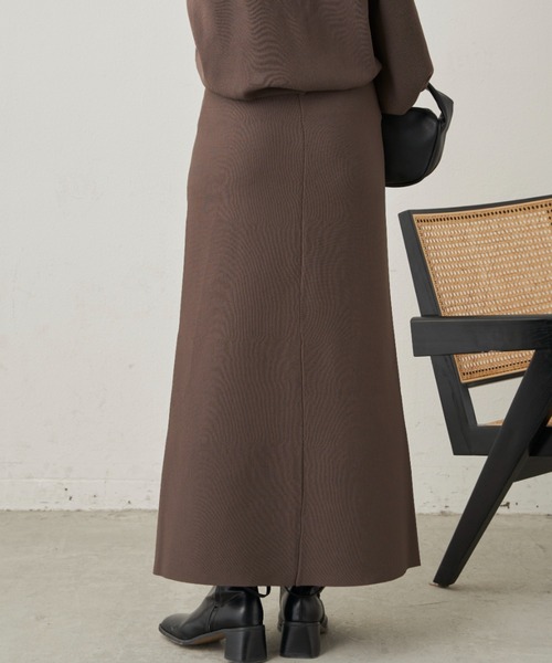 CLEARIMPRESSION （クリアインプレッション）の「【セットアップ対応】ハイウエストニットロングスカート（スカート・レディース・ブラック/ブラウン・FREE）」の18枚目の写真