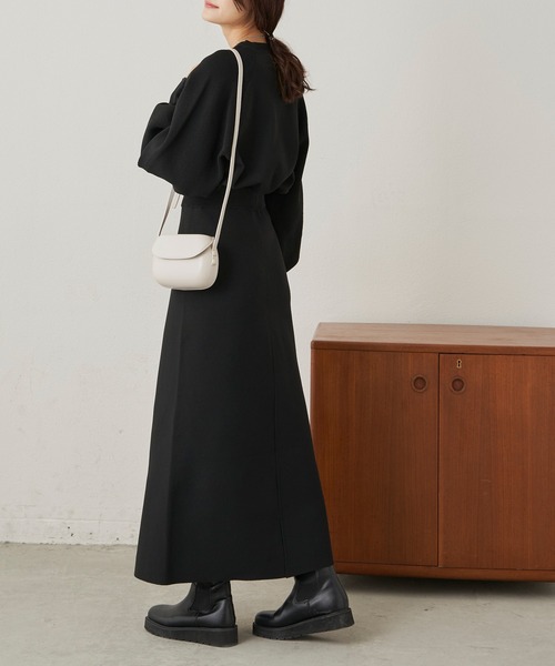 CLEARIMPRESSION （クリアインプレッション）の「【セットアップ対応】ハイウエストニットロングスカート（スカート・レディース・ブラック/ブラウン・FREE）」の11枚目の写真