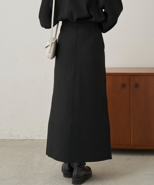 CLEARIMPRESSION （クリアインプレッション）の「【セットアップ対応】ハイウエストニットロングスカート（スカート・レディース・ブラック/ブラウン・FREE）」の7枚目の写真