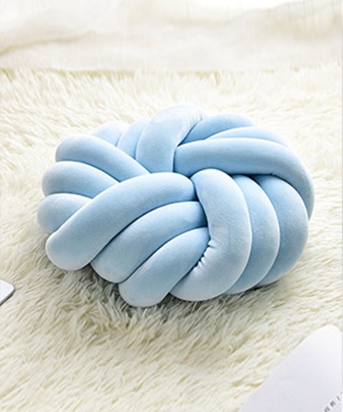 aimoha（アイモハ）の「ラウンド結びふわふわクッション（クッション/クッションカバー・レディース・ミント/パープル/イエロー/ライトグリーン/グレー/レッド/ブラック/スモークピンク/ダークグレー/マルチ/ネイビー/ブルー/グリーン/ホワイト/ピンク・FREE）」の9枚目の写真