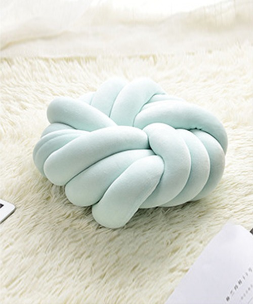 aimoha（アイモハ）の「ラウンド結びふわふわクッション（クッション/クッションカバー・レディース・ミント/パープル/イエロー/ライトグリーン/グレー/レッド/ブラック/スモークピンク/ダークグレー/マルチ/ネイビー/ブルー/グリーン/ホワイト/ピンク・FREE）」の6枚目の写真