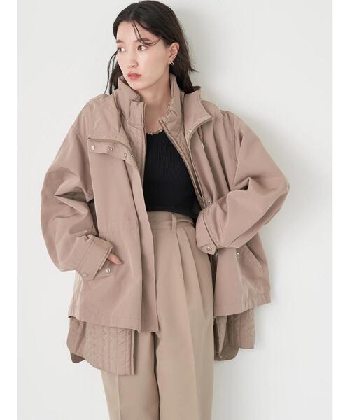 earth music&ecology（アースミュージックアンドエコロジー）の「キルトベスト付きマウンテンパーカー（マウンテンパーカー・レディース・ブラック/ベージュ/カーキ・M/L）」の22枚目の写真