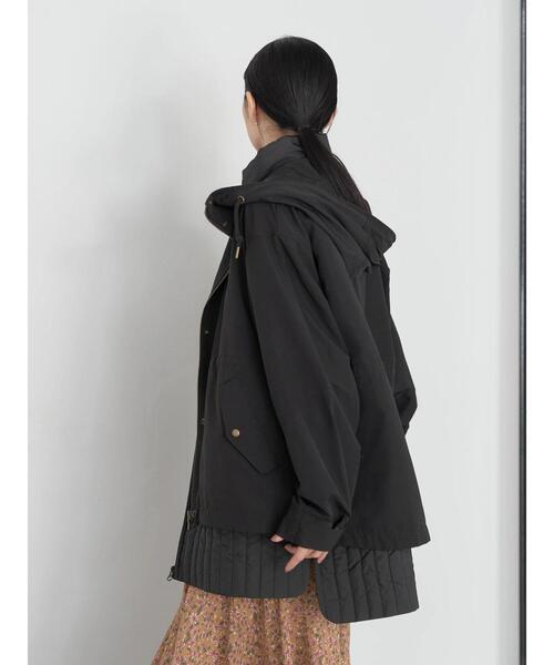 earth music&ecology（アースミュージックアンドエコロジー）の「キルトベスト付きマウンテンパーカー（マウンテンパーカー・レディース・ブラック/ベージュ/カーキ・M/L）」の6枚目の写真