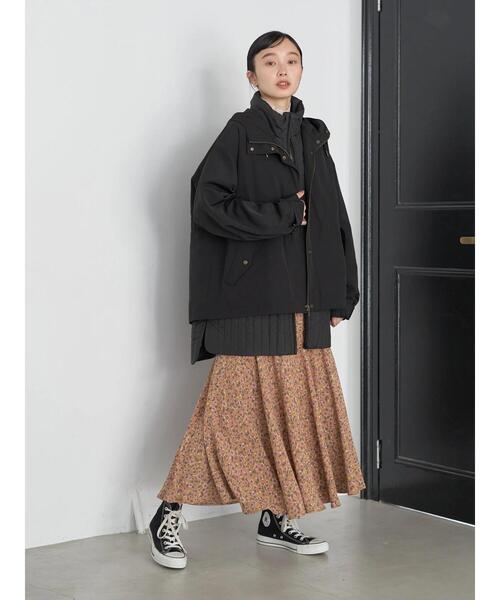 earth music&ecology（アースミュージックアンドエコロジー）の「キルトベスト付きマウンテンパーカー（マウンテンパーカー・レディース・ブラック/ベージュ/カーキ・M/L）」の8枚目の写真