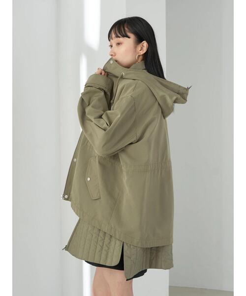 earth music&ecology（アースミュージックアンドエコロジー）の「キルトベスト付きマウンテンパーカー（マウンテンパーカー・レディース・ブラック/ベージュ/カーキ・M/L）」の12枚目の写真