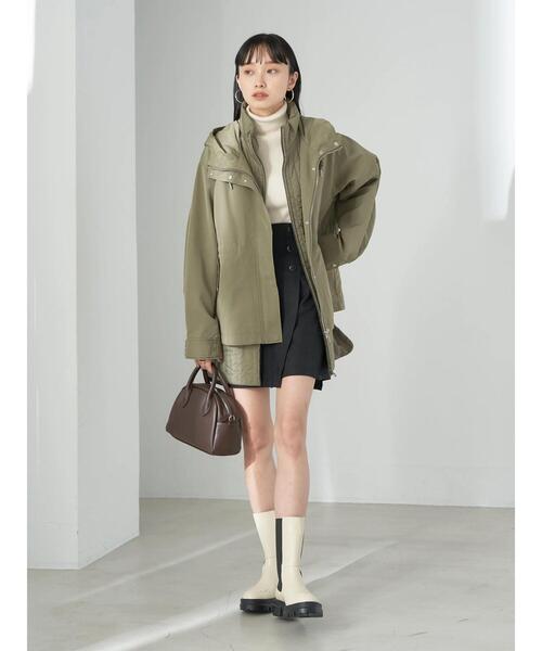 earth music&ecology（アースミュージックアンドエコロジー）の「キルトベスト付きマウンテンパーカー（マウンテンパーカー・レディース・ブラック/ベージュ/カーキ・M/L）」の13枚目の写真