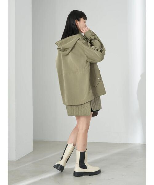 earth music&ecology（アースミュージックアンドエコロジー）の「キルトベスト付きマウンテンパーカー（マウンテンパーカー・レディース・ブラック/ベージュ/カーキ・M/L）」の15枚目の写真