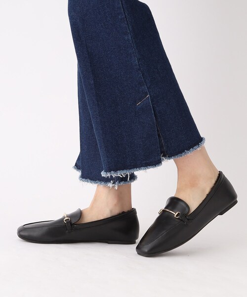 OPAQUE.CLIP(オペークドットクリップ)の「◆ビットフェイクファーローファー(ドレスシューズ・レディース・ダークブラウン系6/ベージュ系6/ブラック・03/02)」の1枚目の写真