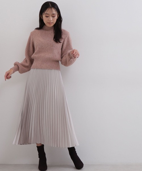 NATURAL BEAUTY BASIC（ナチュラルビューティーベーシック）の「フェザーＭＩＸラメリリヤーンニット（ニット/セーター・レディース・グレー/ベージュ/ピンク・MEDIUM）」の19枚目の写真