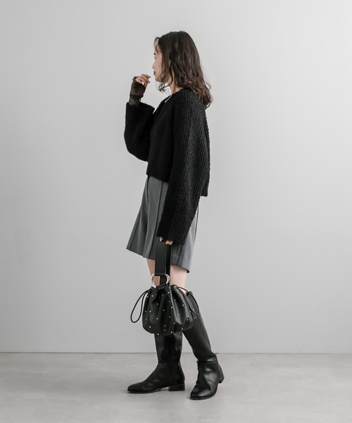 loti(ロティ)の「loti スタッズ巾着BAG(ハンドバッグ・レディース・ブラック/オフホワイト・FREE)」の15枚目の写真