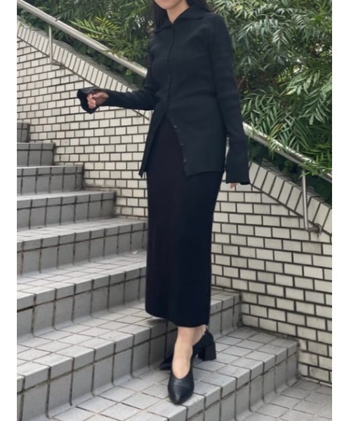 M_（エムアンダーバー）の「【M_】KNIT TIGHT スカート（スカート・レディース・グレー/ブラック/オフホワイト/パープル・1/2）」の5枚目の写真